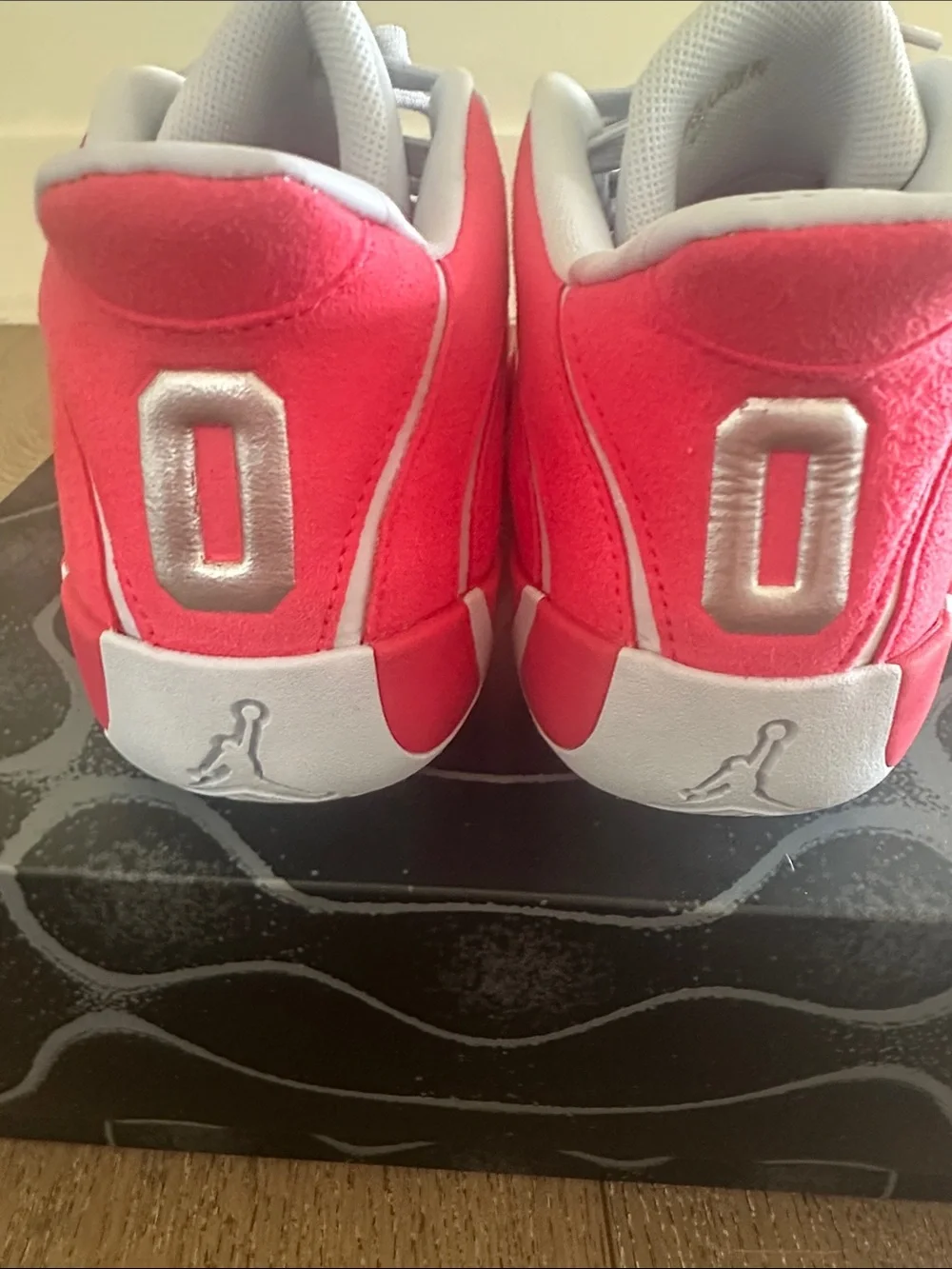 Jordan Tatum siren red Nike Sneakers with metallic silver logo